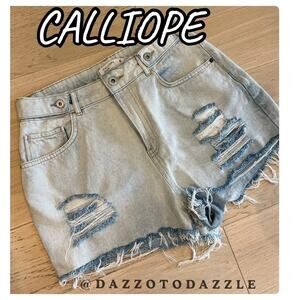 CALLIOPE Distressed Denim High Rise Mom Fit Jean Shorts | Medium‌‌‌‌‌‌‌‌‌